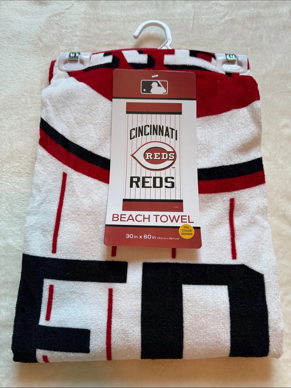 Cincinnati Reds Beach Towel - Red, Black, White 30x60